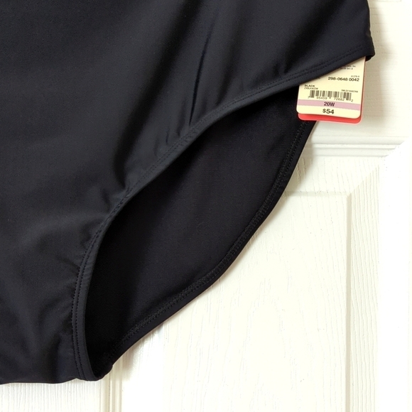 St. John's Bay Secretly Slender Tummy Control Bikini Swim Bottom Black 20W - Picture 4 of 11